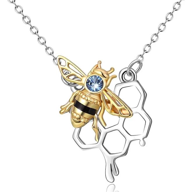 925 Sterling Silver Honey Bumble Bee Necklace