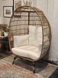 Best Choice Products Wicker Egg Chair Oversized Indoor Outdoor Patio Lounger w/ Steel Frame, 440lb Capacity - Macy's