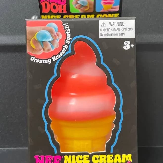 Schylling Nee Doh Nice Cream Cone Squishy Toy Orange - Brand New - New Toys & Collectibles