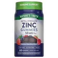 Nature's Truth Zinc 50 mg Gummies Mixed Berry Flavor Extra Strength Vegan
