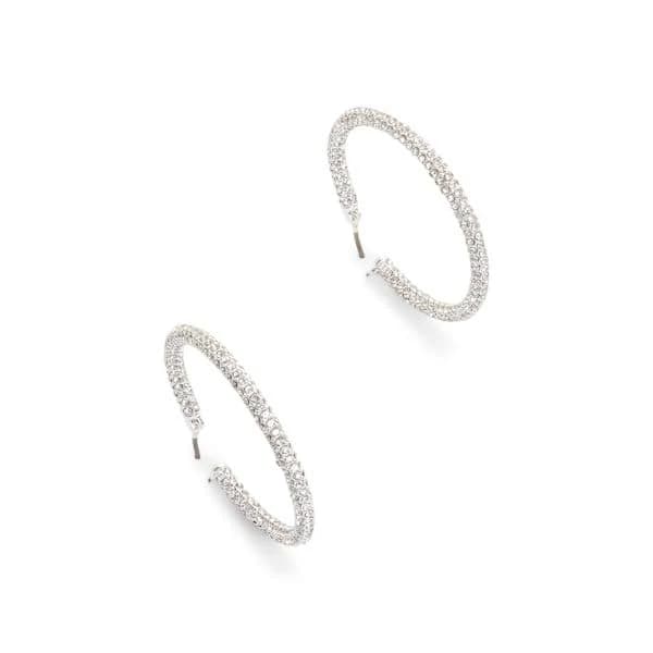LAUREN Ralph Lauren Women's Crystal Pave Hoop Earrings