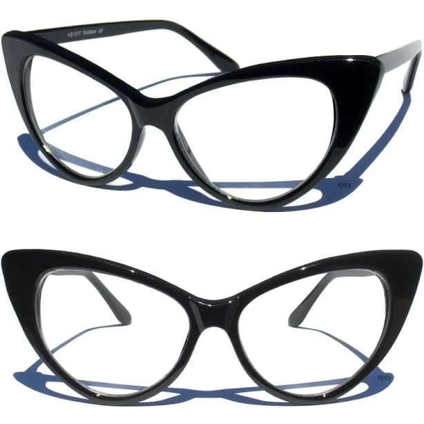 Cat Eye Clear Lens Glasses Retro Hipster Pointed Sexy Black Frame