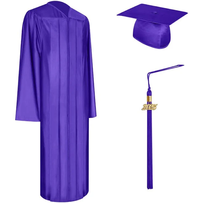 Shiny Graduation Cap Gown & Tassel Set