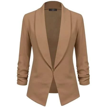 Made by Johnny Women's 3/4 Sleeve Open Front Cardigan Jacket