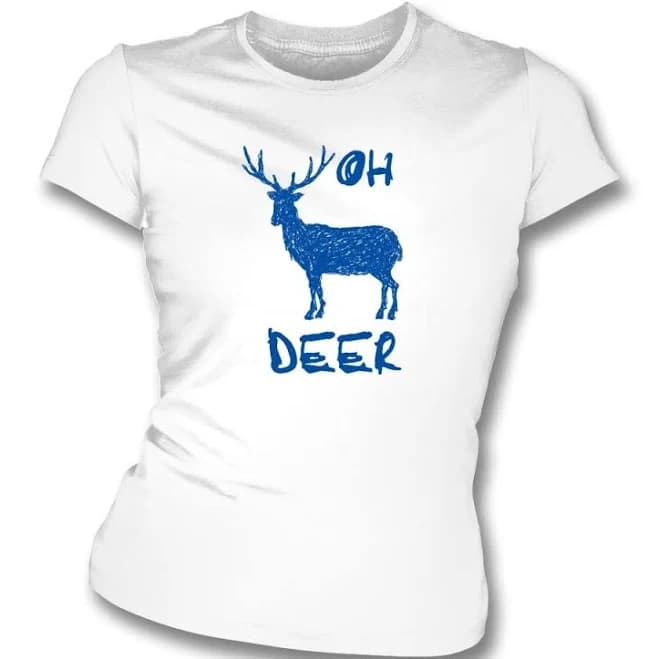 Oh Deer Women's Slim Fit T-Shirt