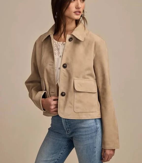 Lucky Brand Women's Suede Leather Jacket
