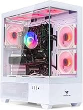 ARGB White Gaming PC Desktop Computer – Core i7-8700K up to 4.7GHz, RTX 4060 8GB, 16GB DDR4 RAM, 1TB SSD, Wi-Fi 6 & Bluetooth 5.4, 9× ARGB Fans, 650W PSU, Windows 11