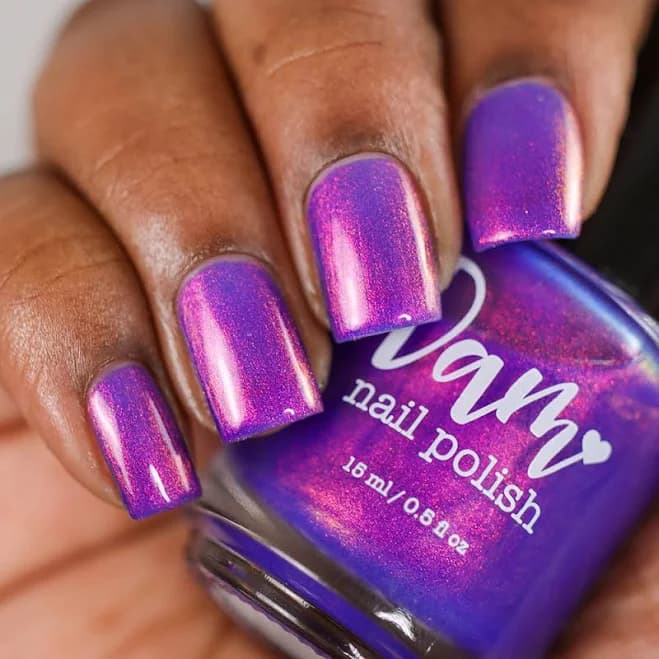 Sunset Blues Blue Purple Shimmer Nail Polish