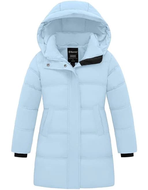 Wantdo Girls' Warm Waterproof Long Puffer Parka