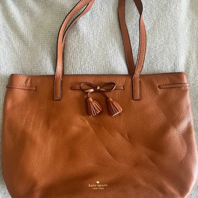 Kate Spade Brown Pebbled Leather Tote - Women | Color: Brown