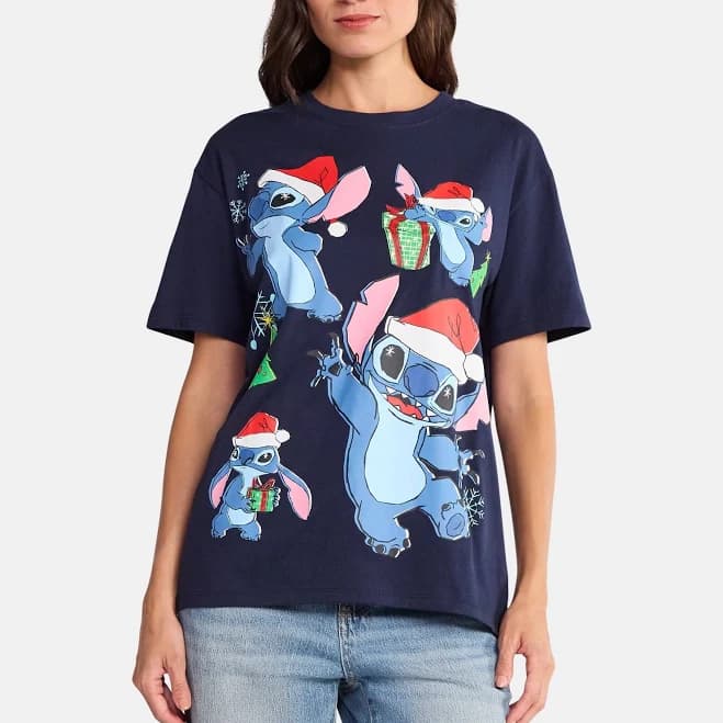 Disney Stitch Women's Christmas Graphic Tee