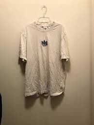 Adidas Originals 3D Trefoil White Blue Short Sleeve T-Shirt Men Medium