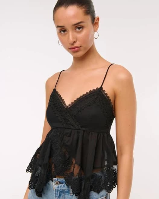 Abercrombie & Fitch Women's Babydoll Lace-Trim Cami