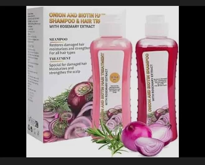 Natural Sant Onion, Biotin and Rosemary Shampoo & Treatment Set.