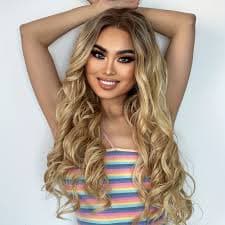13*3.5*1 wavy tone blonde lace front wig synthetic hair middle part long body wave wig women | Check Out Today's Deals Now | Temu Morocco