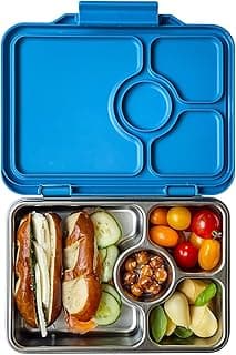 Yumbox Prêt Stainless Steel Bento Box – Leakproof, Reusable Lunch Container for Kids & Adults – Sandwich & Snack Friendly, BPA-Free, Durable Food Box (Normandy Blue)