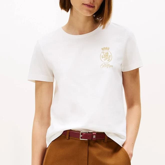 Tommy Hilfiger Women's Gold Crest Logo T-Shirt