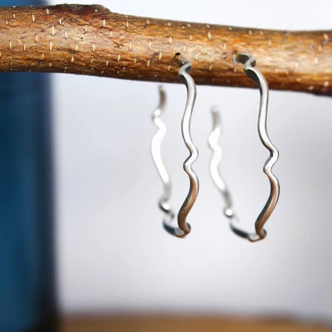 Wave Hoop Earrings