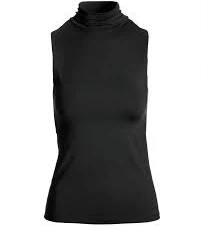 So Modern Sleeveless Mock Neck Top Proper Black