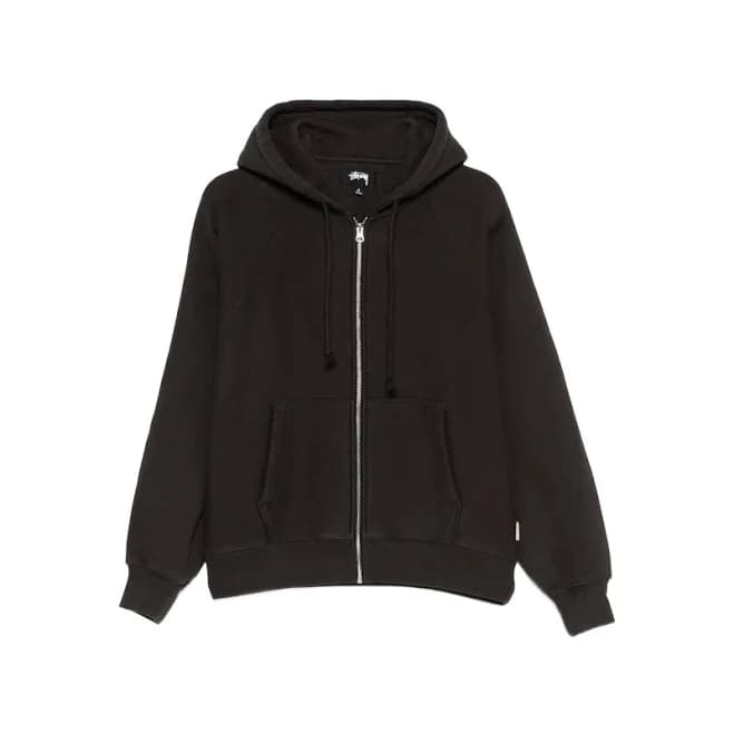Stüssy - zip-up hoodie - men - Cotton/Polyester - S - Black