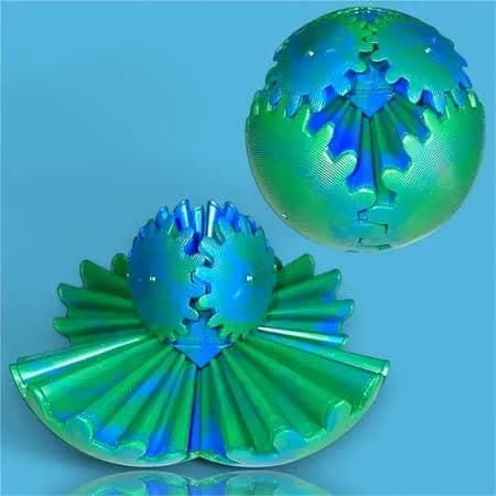 Gear Ball 3D Printed Fidget Spin Ball or Cube Stress Relief Desk Anxiety Relax Activity For Adults Gifts Hot, Green