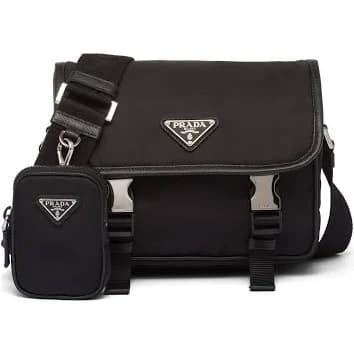Prada Re-nylon and Saffiano Leather Shoulder Bag Man