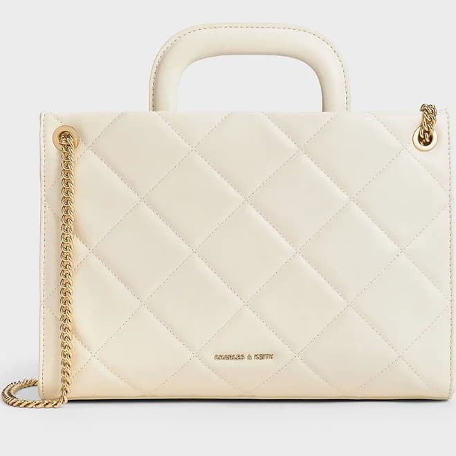 Charles & Keith Apfra Quilted Chain-Handle Bag