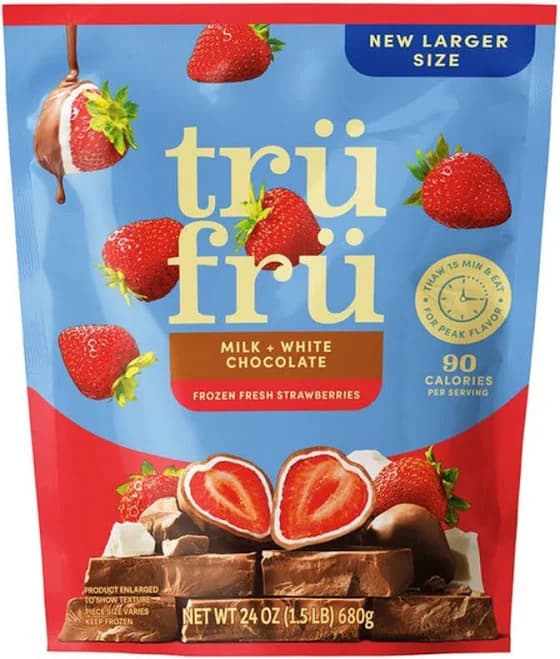 Milk and White Chocolate Frozen Strawberries, 24 oz
