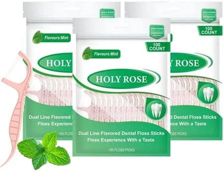 Dual-line Dental Floss Picks