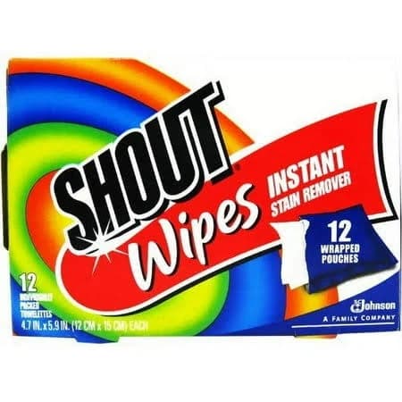 Shout Stain Remover Wipes 12 Count (Pack of 2)