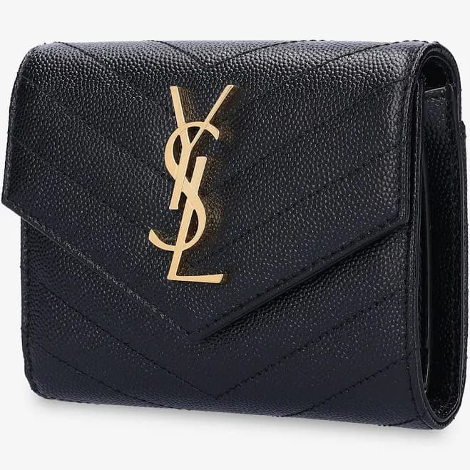 Saint Laurent Women's Monogram Compact Calf Leather Wallet