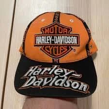 Harley Davidson Men's Orange and Black Hat