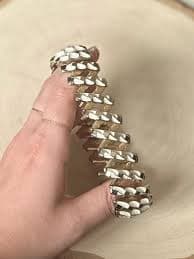 Vintage 1940s Signed HARWOOD Leading Lady Gold Tone & White Enamel Tank Track Expansion Bracelet Stretches - Etsy Australia