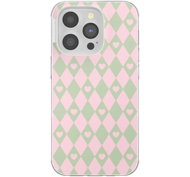 PopSockets Harlequin Hearts MagSafe Case for iPhone 14 Pro