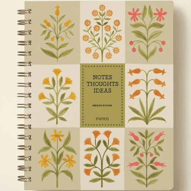 Spiral Plain Floral Patchwork Notebook