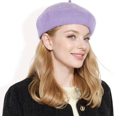 Women feinuhan'sClassic Wool Beret Hat with Adjustable Inner Band and Timeless Parisian Style