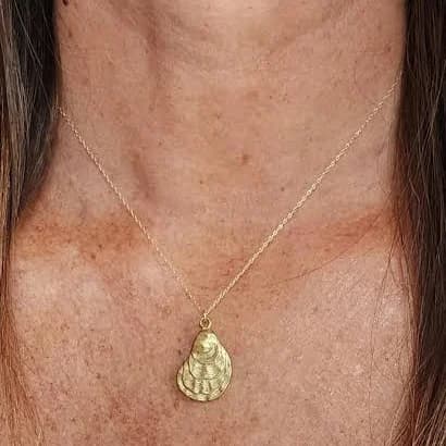 Gold Oyster Shell Necklace