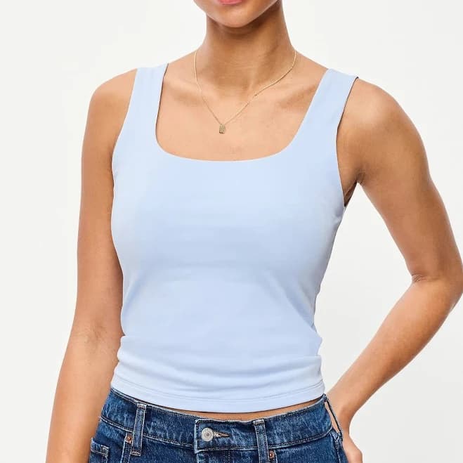 Old Navy Women's Hug Double-Layer Scoop-Neck Tank Top