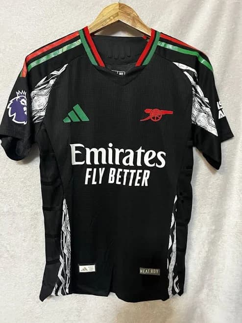 Adidas Arsenal Black Soccer Jersey Large Emirates Fly Better Heat.rdy
