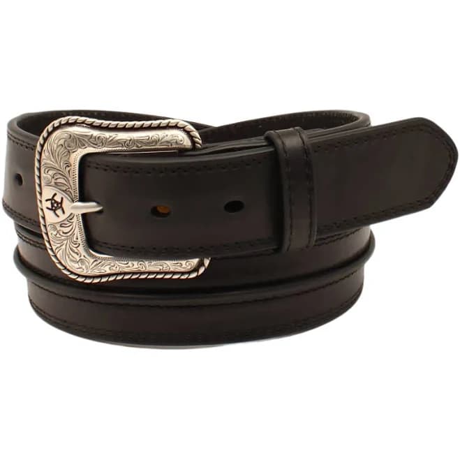 Ariat Men's Center Bump Leather Belt Black