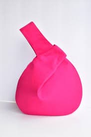 Hot Pink Denim Japanese Knot Bag, Minimalist Fuchsia Handbag, Magenta Purse, Pink Wristlet - Etsy Australia