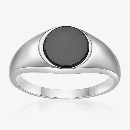 Sterling Silver Black Onyx Round Cocktail Ring