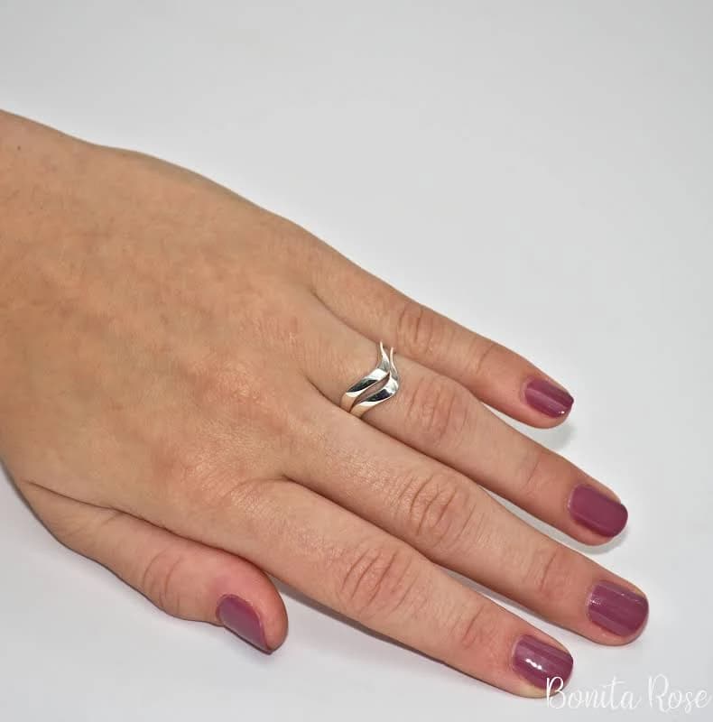 Sterling Silver Double Wave Stacking Ring