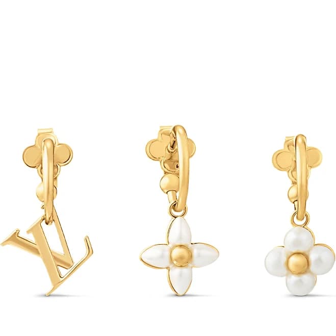 Louis Vuitton LV Floragram Pink Gold Earrings
