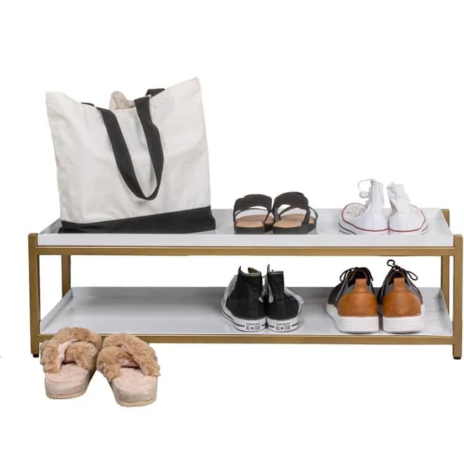 Happimess Industrial Compact 2-Tier Shoe Rack