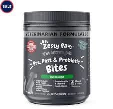 Zesty Paws Probiotics For Dogs - 90 Count Pumpkin Flavor Chews With DE111 Bacillus Subtilis