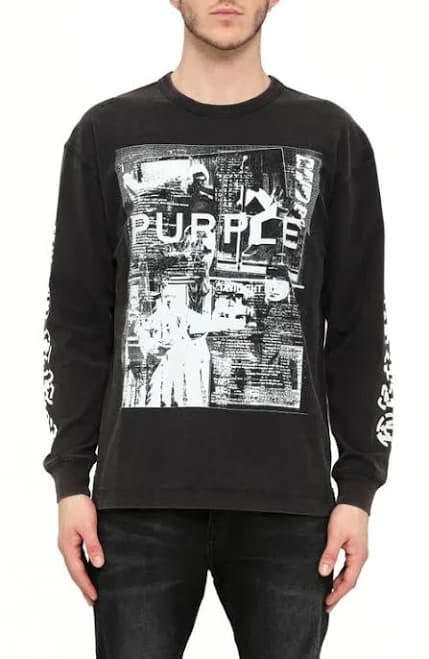 PURPLE BRAND Men's Discord Long Sleeve Tee