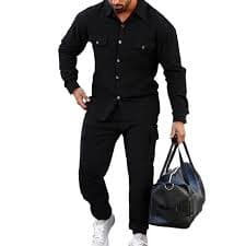 240806 Mens Cotton Linen Shirt And Pants Set Long Sleeve Solid Shirt With Multiple Pockets Straight Leg Ankle Pants With Rope Tie From Domainstore, $30.6 | DHgate.Com