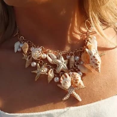 Layered Gold Conch Shell & Starfish Necklace