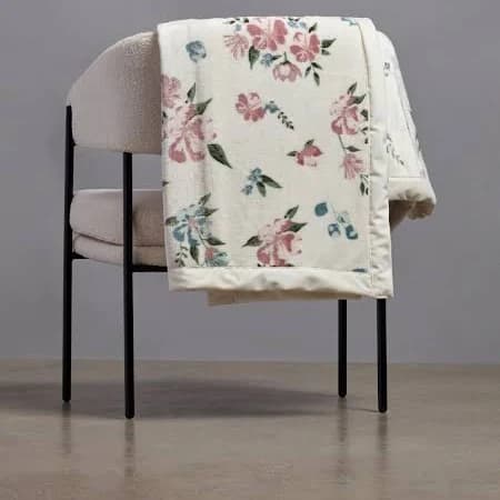 PLUSH FLORAL THROW